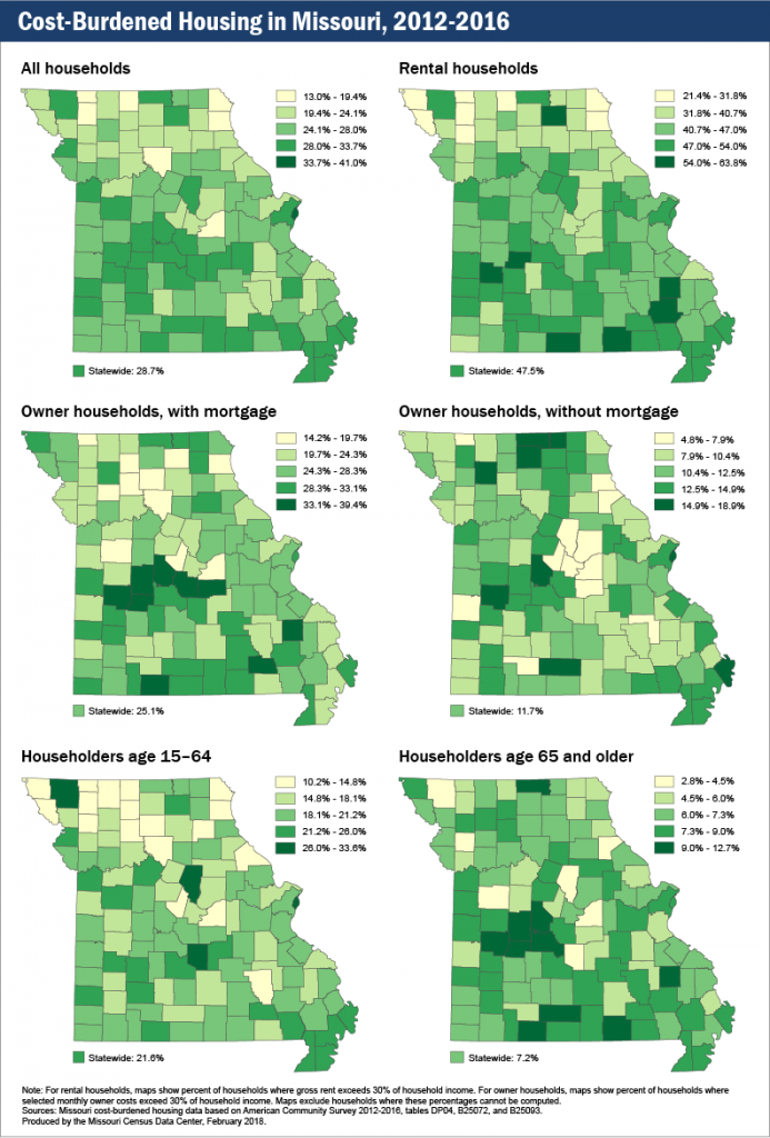 Cost-Burdened Housing in Missouri, 2012-2016